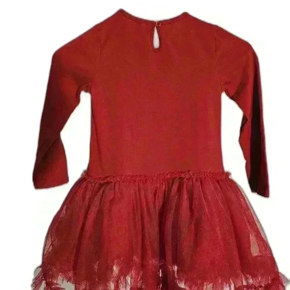 Charming Red Tulle Dress with White Collar for Girls - Picture 6 of 6